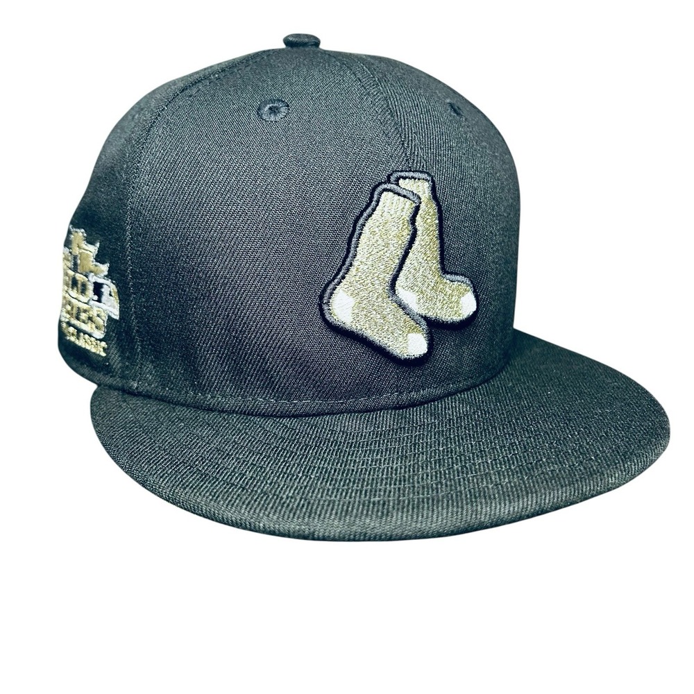 New Era 59FIFTY Boston Red Sox 2013 World Series Fitted Hat 7 3/8 Black Gold UV